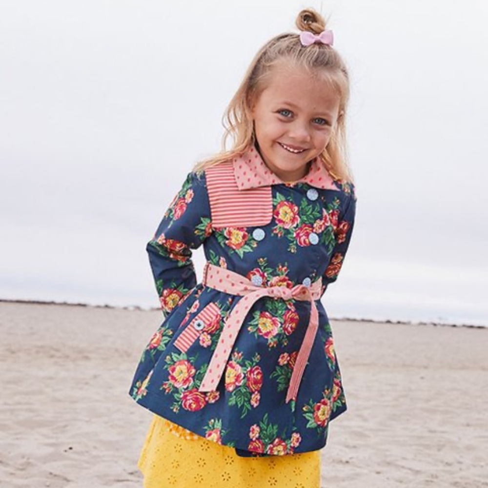 Matilda Jane Clothing | Blue & Pink Floral Down Came the Raincoat Size 10